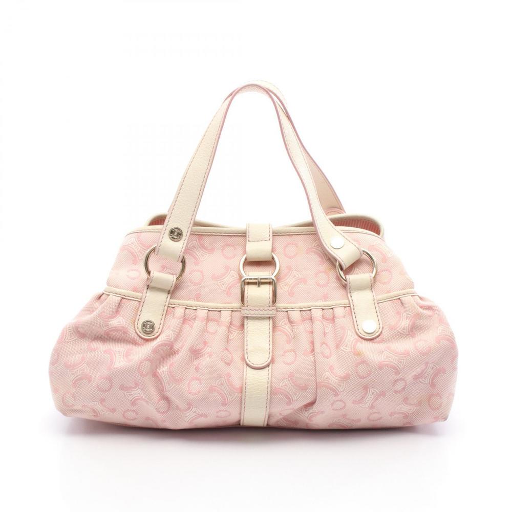 Celine Leather Macadam Lily Ivory Handbag White Pink - Picture 1 of 8